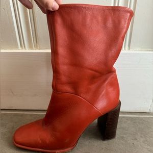 Fire orange Zara boots